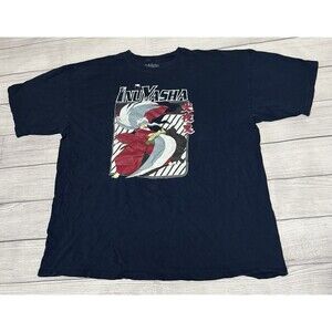 Inuyasha Cotton T Shirt Men's Size XXL 2XL Graphic Anime 2009 Dark Navy Blue